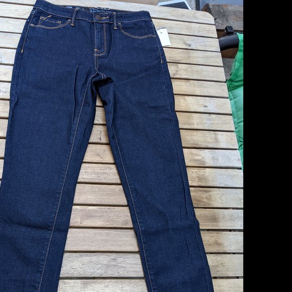 Mossimo High Waist Ankle Skinny Jeans Navy Blue Denim Calf-Zipper - Picture 1 of 16